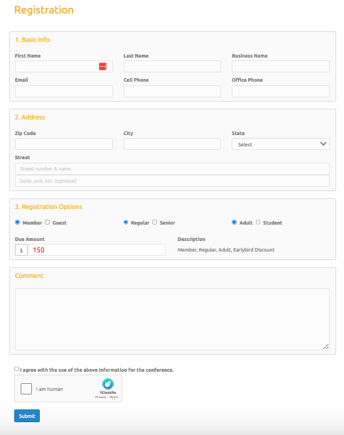 Registration sample